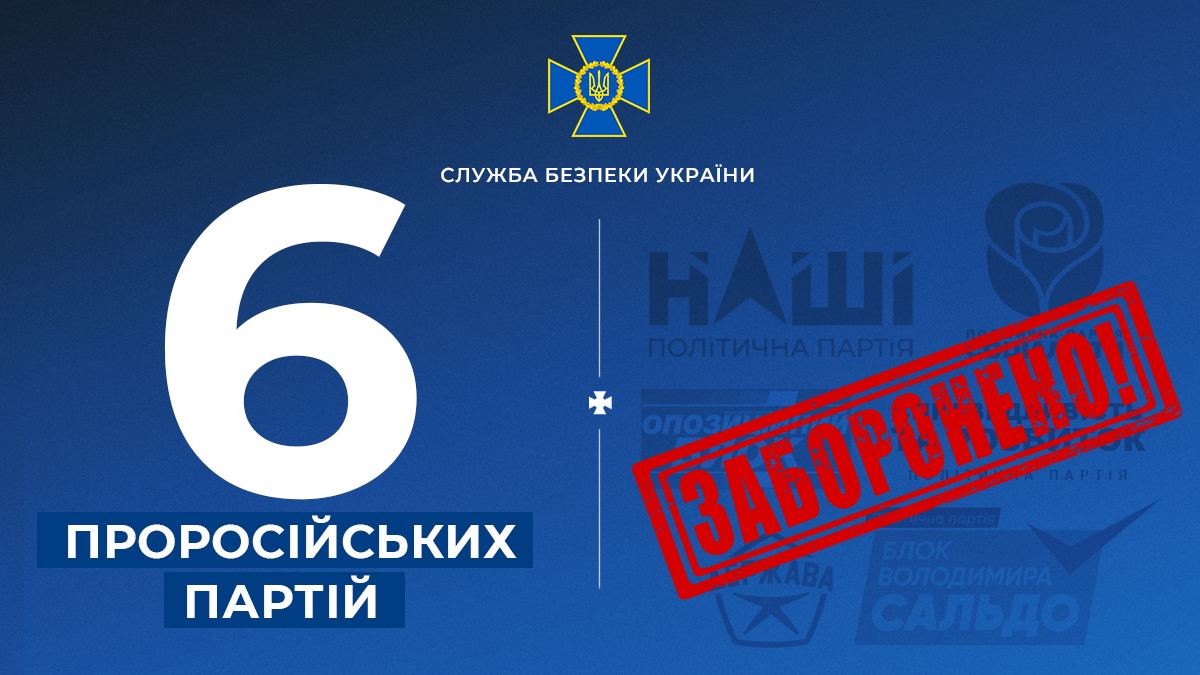 В Україні заборонено діяльність уже 6 проросійських партій
