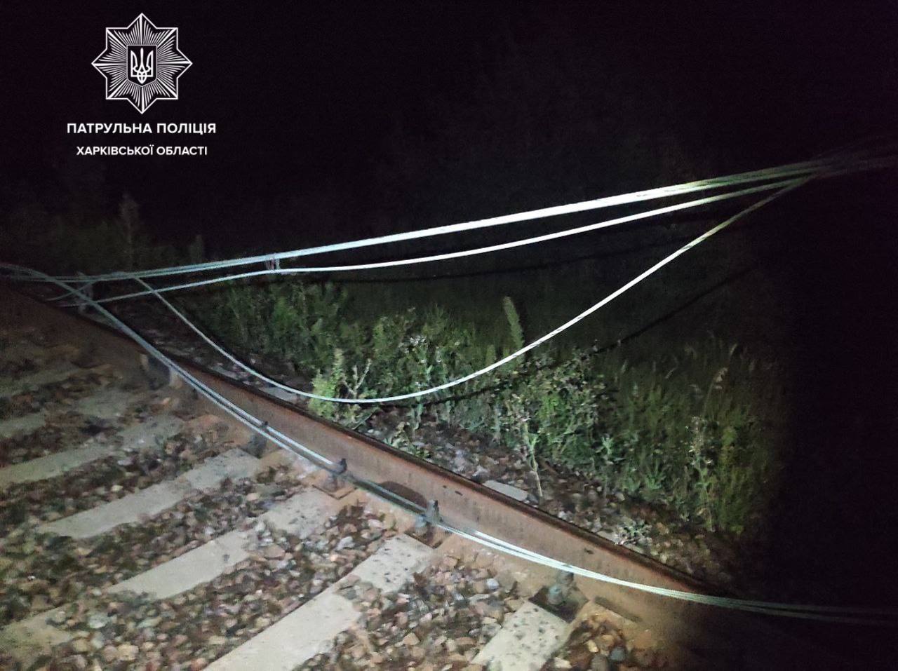 Харківські патрульні затримали двох крадіїв контактних кабелів на залізниці