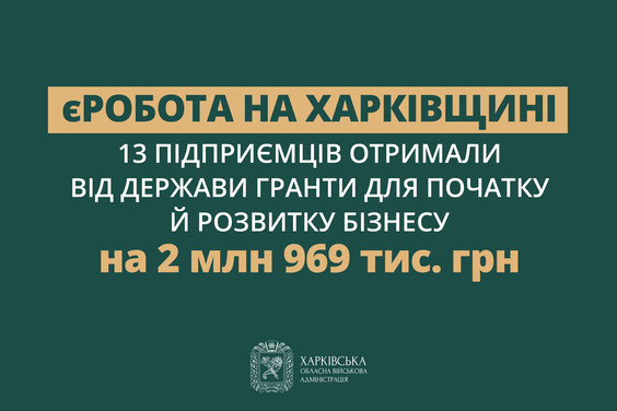 Підприємці Харківщини отримали гранти майже на 3 мільйони гривень