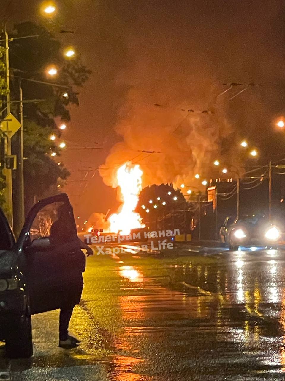 Пожежа на газопроводі на проспекті Гагаріна