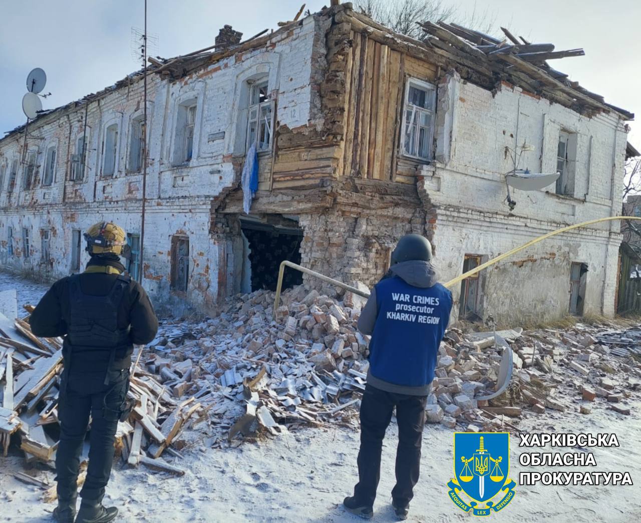 Обстріл села Симинівка Чугуївського району: адмінбудівля повністю знищена