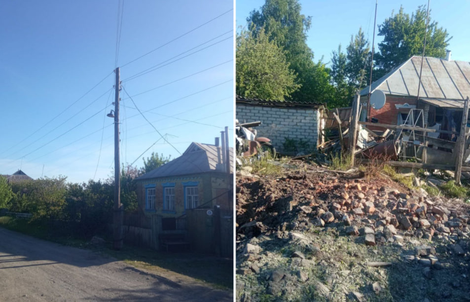 Внаслідок нічного артобстрілу в селі Олександрівка на Харківщині частково відсутнє світло